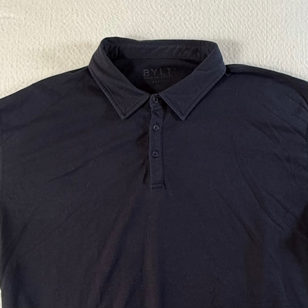 BYLT Signature Polo Mens 2XL Short Sleeve Premium Basics Navy Blue